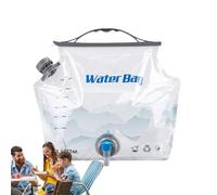 Bolsa de almacenamiento de agua plegable para camping, cantimplora de hidratación de gran capacidad de 8 litros, perfil plano de 42,3 cm x 35,6 cm + espiga de flujo de salida ajustable, PET resistente