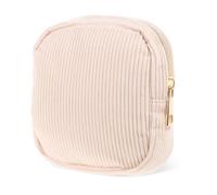 Bolsa de almacenamiento de almohadillas sanitarias, bolsa de pana con cremallera, bolsas de período portátiles, bolsas de tampón para adolescentes, niñas, mujeres y mujeres, beige