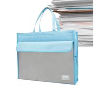 Bolsa de almacenamiento de archivos: bolsa de bolsa de archivo A3 impermeable con cremallera y mango | Organizador de documentos de tela de Oxford para mapas, obras de arte, revistas y documentos | Bo