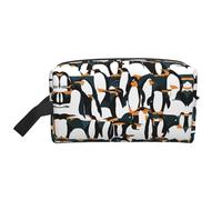 Bolsa de almacenamiento de artículos de tocador con estampado de pingüino, bolsa organizadora de gran capacidad para banco de energía y cables, White, One Size
