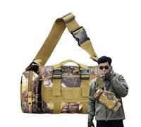 Bolsa de almacenamiento de camuflaje de gran capacidad, organizador de equipo impermeable con múltiples bolsillos, correas de cintura ajustables y arnés de hombro para un transporte cómodo