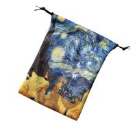 Bolsa de almacenamiento de cartas de tarot, bolsa de terciopelo con cordón de 13 x 18 cm, soporte de baraja impreso digitalmente para oráculo, cristales, dados, joyas y cartas de juego coleccionables