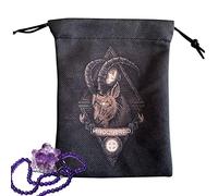 Bolsa de almacenamiento de cartas del Tarot - Bolsas de joyería con cordón de terciopelo, bolsa de joyería de 5,12 '' x 7,09'', pequeño tamaño de tela con patrón Capricornio para guardar cartas del