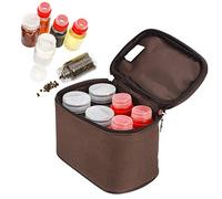 Bolsa de almacenamiento de condimentos, kit de condimentos de viaje portátil, contenedor de condimentos de viaje con 6 frascos, juego de contenedores de condimentos para barbacoa