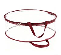 Bolsa de almacenamiento de corona de Navidad de PVC transparente, reutilizable, organizador de decoración navideña para coronas, guirnaldas vegetales, con cremalleras dobles y asas resistentes (rojo