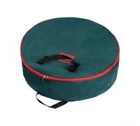 Bolsa de almacenamiento de corona de tela no tejida con capa de agua, costuras reforzadas, asas ergonómicas, gran capacidad para coronas de Navidad, adornos de guirnaldas (pequeña 60 x 16 pulgadas