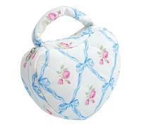 Bolsa de almacenamiento de cosméticos con diseño de corazón floral con espaciosas bolsas de maquillaje impermeables para uso diario con estampado floral organizadores de maquillaje, Blue, Talla única