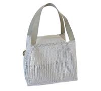 Bolsa de almacenamiento de cosméticos de malla transpirable, organizador de viaje, espacioso contenedor de artículos de tocador con asa portátil, bolsa de aseo de malla con asa, gris, Talla única