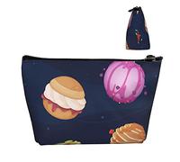 Bolsa de Almacenamiento de cosméticos de Moda, Bolsa pequeña con Estampado de Hamburguesa Divertida, Gran Capacidad para Maquillaje, lápiz, Efectivo, Bolsa Oxford Impermeable para Mujeres, Hombres,