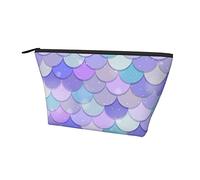 Bolsa de Almacenamiento de cosméticos de Moda, Bolsa pequeña de Sirena mágica con Escamas de Pescado púrpura, Gran Capacidad para Maquillaje, lápiz, Efectivo, Bolsa Oxford Impermeable para Mujeres,