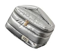 Bolsa de almacenamiento de cosméticos impermeable para turistas, múltiples secciones interiores, diseños expandibles, bolsa de maquillaje para mujer, Bolso grande plateado, Talla única
