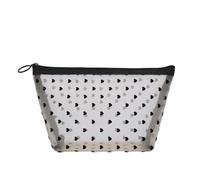 Bolsa de almacenamiento de cosméticos para mujer, bolsa de maquillaje de malla transparente con forma de corazón, para pintalabios, llaves, monedero, Beige-b, *10