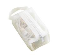 Bolsa de almacenamiento de cosméticos portátil y plegable con diseños translúcidos para una identificación rápida del artículo, White