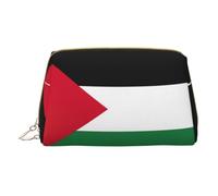Bolsa de almacenamiento de cuero con cremallera y bandera de Palestina para varios artículos, blanco, talla única, blanco, talla única