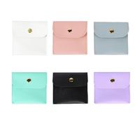 Bolsa De Almacenamiento De Cuero Pu De 6 Piezas, Mini Bolsa De Almacenamiento, Bolsa De Almacenamiento De Joyería, Bolsa De Almacenamiento De Regalo, Bolsa De Embalaje De Joyería