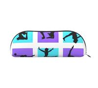 Bolsa de almacenamiento de cuero semicircular para gimnasia, bolsa de papelería, bolsa de maquillaje, bolsa de almacenamiento, color plateado, talla única, Silver, Talla única, Bolsa de almacenamiento