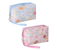 Bolsa De Almacenamiento De Dibujos Animados De 2 Uds, Bolsa De Cosméticos Portátil, Bolsa De Almacenamiento De Gran Capacidad, Bonita Bolsa De Aseo, Accesorios De Viaje