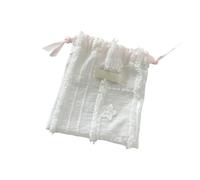 Bolsa de almacenamiento de encaje con cordón para cosméticos, joyas, viajes, organizador portátil, para organizar objetos pequeños, monedero decorativo de encaje