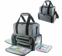 Bolsa de Almacenamiento de Esmalte de uñas, Organizador de Viaje de Doble | capa para herramientas de arte de uñas, bolsa de viaje con bolsillos y divisores, capacidad para 80 botellas, perfecto para
