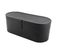 Bolsa de almacenamiento de estuche de viaje portátil de cuero PU, bolsita de almacenamiento de herramienta de peinado a prueba de chapoteo secador de pelo secador de cabello de (negro)