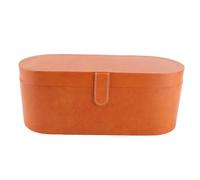 Bolsa de almacenamiento de estuche de viaje portátil de cuero PU, bolsita de almacenamiento de herramienta de peinado a prueba de chapoteo secador de pelo secador de cabello de (marrón)
