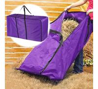 Bolsa de almacenamiento de heno plegable grande con tela Oxford impermeable para mascotas y alimentación de ganado, resistente al desgarro y diseño ventilado (4 piezas)