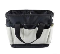 Bolsa de almacenamiento de herramientas de jardinería con material Oxford 600D y revestimiento impermeable para una mayor protección y organización de herramientas (negro y gris)