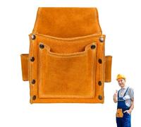 Bolsa de almacenamiento de herramientas de piel de vaca,Bolsa de almacenamiento de herramientas de piel de vaca | Bolsa de cintura para herramientas de construcción resistente al desgaste | Bolsa grue