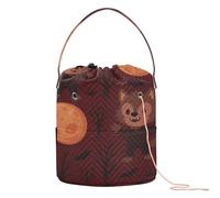 Bolsa de almacenamiento de hilo de ganchillo con diseño de luna de sangre y patrón de Halloween, bolsa de almacenamiento para suministros de arte, organizador de punto
