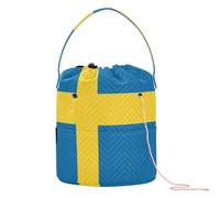 Bolsa de almacenamiento de hilo de la bandera de Suecia con agujeros, almacenamiento de viaje para viajes, ganchillo, accesorios de viaje