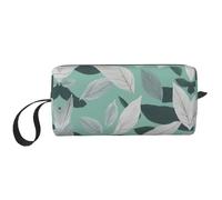Bolsa de almacenamiento de hojas grises menta, pequeña bolsa de maquillaje para bolso, bolsa de maquillaje de viaje, mini bolsa de cosméticos para hombre, Hojas de color gris menta, Talla única