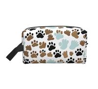 Bolsa de almacenamiento de huellas de huesos, pequeña bolsa de maquillaje para bolso, bolsa de maquillaje de viaje, mini bolsa de cosméticos para hombre, Huesos de perro, huellas de pata., Talla única