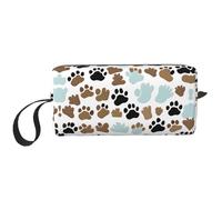 Bolsa de almacenamiento de huellas de huesos, pequeña bolsa de maquillaje para bolso, bolsa de maquillaje de viaje, mini bolsa de cosméticos para hombre, Huesos de perro, huellas de pata., Talla única