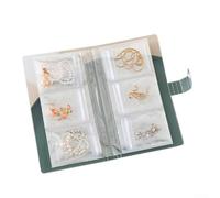 Bolsa de almacenamiento de joyas para aretes, anillos, collares con asignación de espacio dedicada y protección a base de PVC contra factores ambientales (trompeta negra)