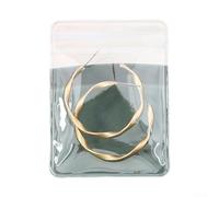 Bolsa de almacenamiento de joyas para aretes, anillos, collares, fabricada con PVC transparente para apoyar la prevención del deslustre y la recuperación eficiente (medio y negro)