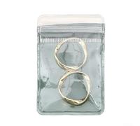 Bolsa de almacenamiento de joyas para aretes, anillos, collares, fabricada con PVC transparente para apoyar la prevención del deslustre y la recuperación eficiente (medio y blanco)