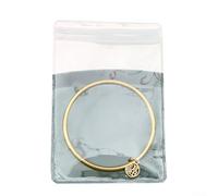 Bolsa de almacenamiento de joyas para aretes, anillos, collares, fabricada con PVC transparente para apoyar la prevención del deslustre y la recuperación eficiente (negro grande)