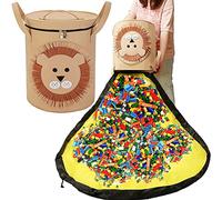 Bolsa de Almacenamiento de Juguetes, Estera de Almacenamiento de Juguetes Bolsas de Organizador para Lego Juguete del niño Alfombra Organizador (Dinosaur) (Lion)