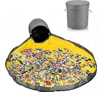 Bolsa de Almacenamiento de Juguetes, JOLY FANG Estera de Almacenamiento de Juguetes Bolsas de Organizador Juguete del niño Alfombra Organizador (Gris)