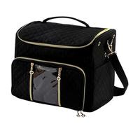 bolsa de almacenamiento de lana Empty Knitting Storage Bag Crochet Multifunctional Tote Bags Large Capacity DIY Needle Arts Craft Yarn para Crochet Guardar Lanas(Black)