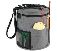 bolsa de almacenamiento de lana Round Yarn Storage Bag - Large Capacity Knitting Organizer For DIY Craft & Sweater Supplies para Crochet Guardar Lanas(Light Grey)