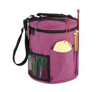 bolsa de almacenamiento de lana Round Yarn Storage Bag - Large Capacity Knitting Organizer For DIY Craft & Sweater Supplies para Crochet Guardar Lanas(Rose)