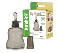 Bolsa de Almacenamiento de Leche Materna de Silicona 130 ml + Cuchara - Set Bolsa Reutilizable Comida para Bebé - Hermética, Libre de BPA - Apto para Frigorífico y Congelador - Haakaa