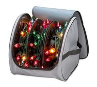 Bolsa De Almacenamiento De Luces Navideñas De Primera Calidad, Resistente a Desgarros, 600D/PVC Interior Con Asas Reforzadas, 3 Carretes Que Almacenan Hasta 375 Pies De Luces De áRbol De Navidad, Gris