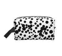 Bolsa de almacenamiento de lunares grandes en blanco y negro, pequeña bolsa de maquillaje para bolso, bolsa de maquillaje de viaje, mini bolsa de cosméticos para hombre, punto grande negro y blanco,