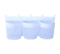 Bolsa de almacenamiento de malla para juguetes de baño con 3 bolsillos de drenaje para montaje en pared de baño para guardar juguetes, esponjas, jabones y productos de ducha