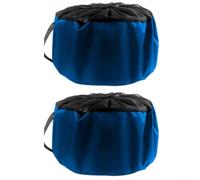Bolsa de almacenamiento de manguera impermeable resistente con ventilación de malla transpirable y mango reforzado, adecuada para almacenar mangueras de jardín y cables de alimentación (azul)
