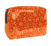 Bolsa de almacenamiento de maquillaje con diseño de perro salchicha, diseño de cachorro de Navidad, Multicolor 05, 18.5x7.5x13cm/7.3x3x5.1in, Estuche de belleza