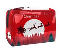 Bolsa de almacenamiento de maquillaje con diseño de perro salchicha, diseño de cachorro de Navidad, Multicolor 04, 18.5x7.5x13cm/7.3x3x5.1in, Estuche de belleza