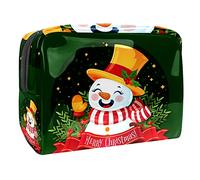 Bolsa de almacenamiento de maquillaje con diseño de perro salchicha, diseño de cachorro de Navidad, Multicolor 02, 18.5x7.5x13cm/7.3x3x5.1in, Estuche de belleza